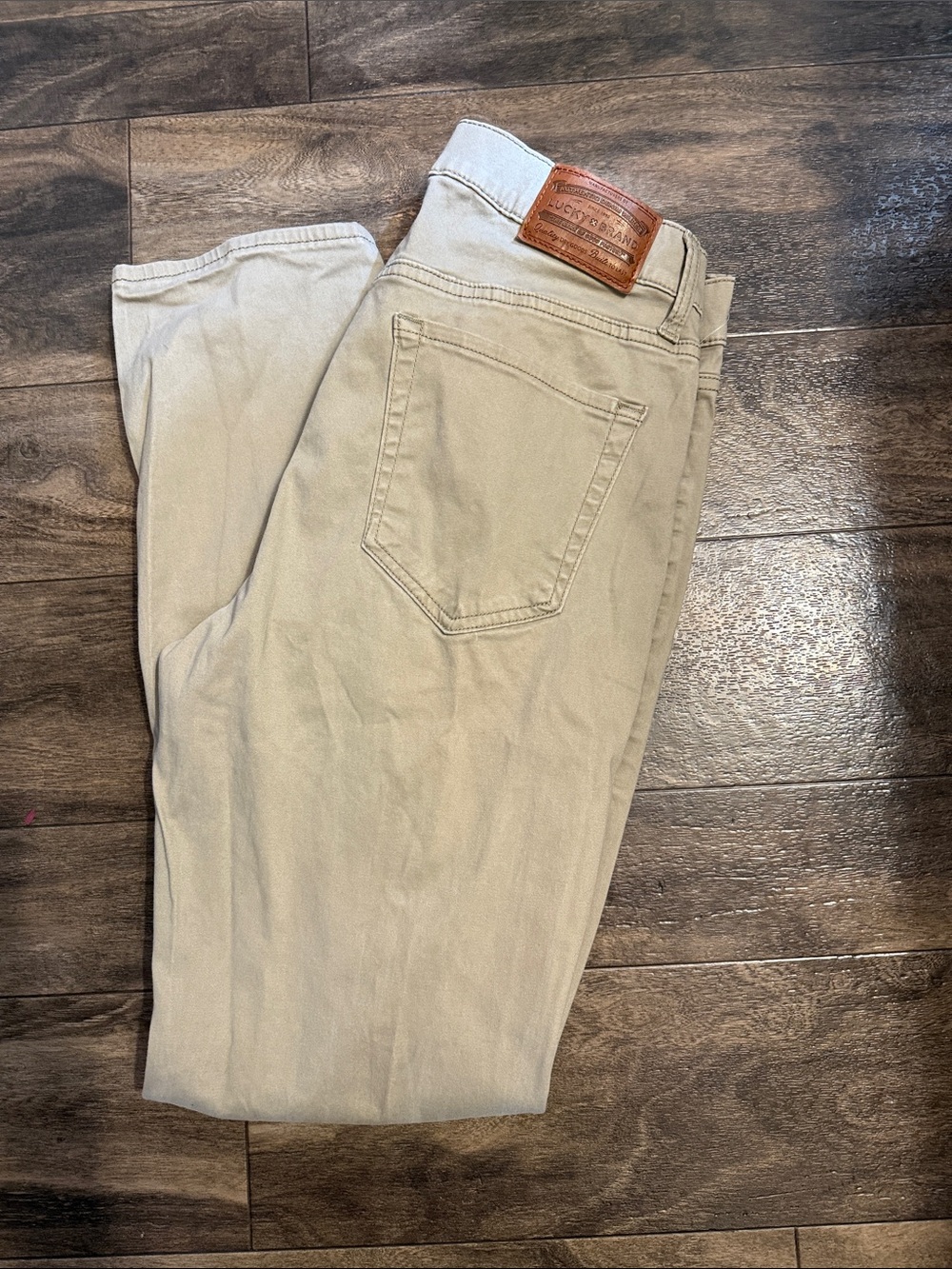 Lucky Brand Khaki-Light Beige Straight-Leg Pants